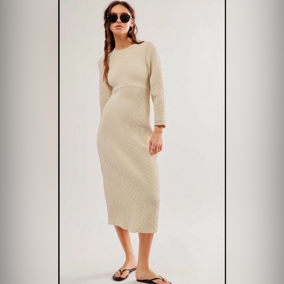 NWOT Free People Gabby Seamless Open Back Midi Dress - Picture 2 of 2